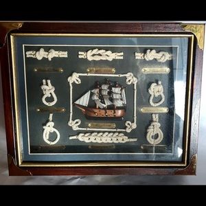 Nautical wooden chest with brass corners